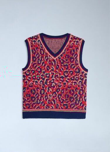 Jacquard Sweater Vest adidas by Wales Bonner Jacquard Sweater Vest Red awb0363003