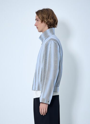 Dries Van Noten Striped Zip-Up Jacket Blue dvn0163002