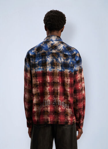 Curved Logo Check Shirt Palm Angels Curved Logo Check Shirt Multicolour pma0162028