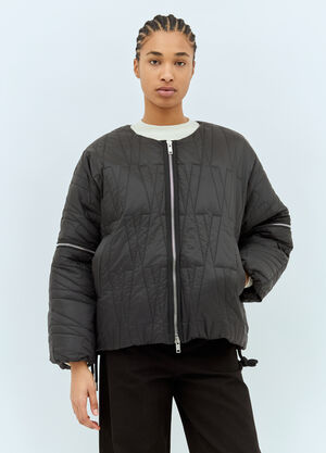 8 Moncler Palm Angels Haissa Short Down Jacket Black mpa0259001