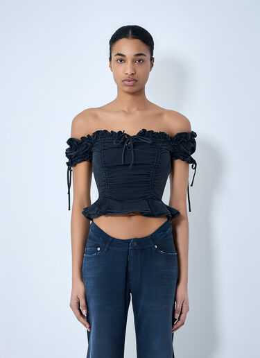 Gathered Cropped Top Balenciaga Gathered Cropped Top Black bal0263014