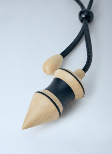 Lemaire Black Stripes Pendulum Bag Charm Gold lem0164028