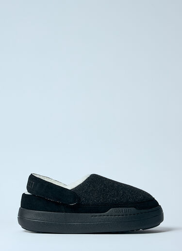 Moon Boot Park Clog Felt Mules Black mnb0260008