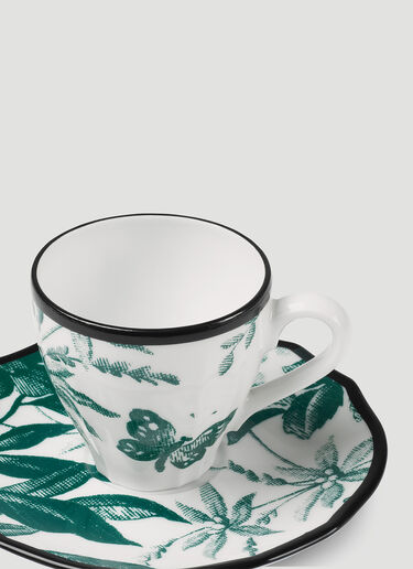 Gucci Herbarium Coffee Cup and Saucer Set Green wps0638365