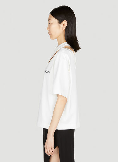 Alexander McQueen 슬래시 컷 티셔츠 White amq0251091