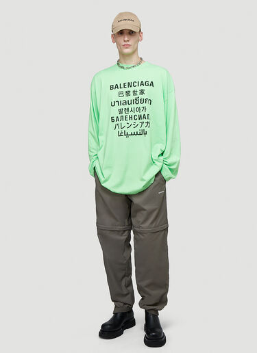 Balenciaga Logo Motif T-Shirt Green bal0143027