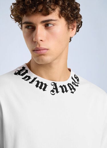 Palm Angels Neck Logo Regular Tee White pma0166097