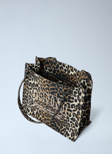 GANNI Large Easy Shopper Tote Bag Brown gan0263048