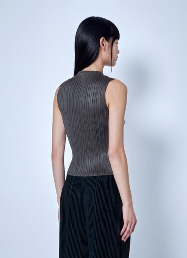LN-CC® - Pleats Please Issey Miyake: August Colors High-Neck Top - Dark Grey Pleats Please Issey Miyake August Colors High-Neck Top Dark Grey plp0266065