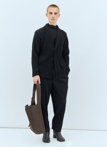 Homme Plissé Issey Miyake 单排扣褶裥休闲外套 黑色 hmp0157020