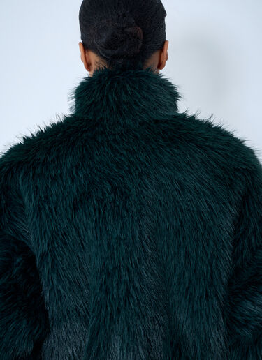 Balenciaga Faux Fur Bomber Jacket Green bal0263009