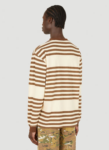 Pleasures Chiller Striped Thermal T-Shirt Brown pls0146004
