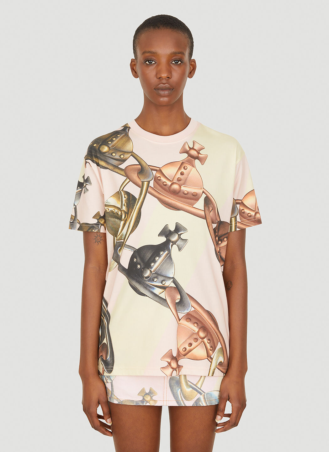 Vivienne Westwood Women s Orb Print T Shirt in Beige LN CC