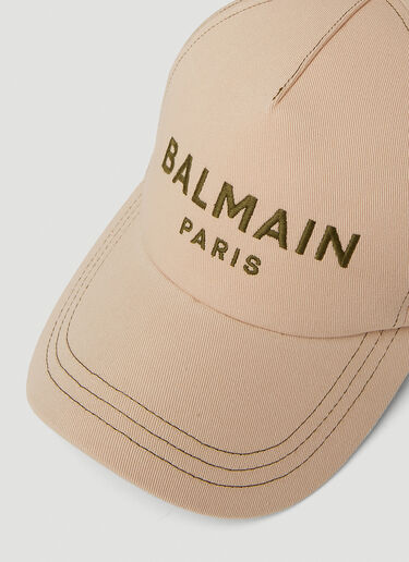 Balmain 로고 자수 베이스볼 캡 베이지 bln0151049