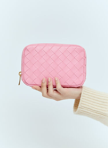 Bottega Veneta Small Intrecciato Zip Pouch Pink bov0255089