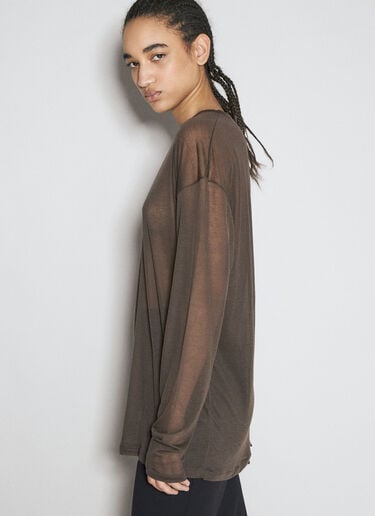 Prada 半透视上衣  棕色 pra0256005