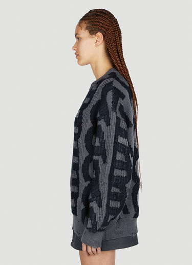 Monogram Distressed Sweater Marc Jacobs Monogram Distressed Sweater Grey mcj0251007