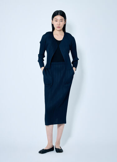 Pleats Please Issey Miyake Pleated Pencil Skirt Blue plp0259017