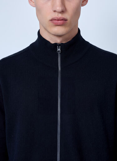 LN-CC® - Stone Island: Zip-Up Knit Cardigan - Black Stone Island Zip-Up Knit Cardigan Black sto0165049