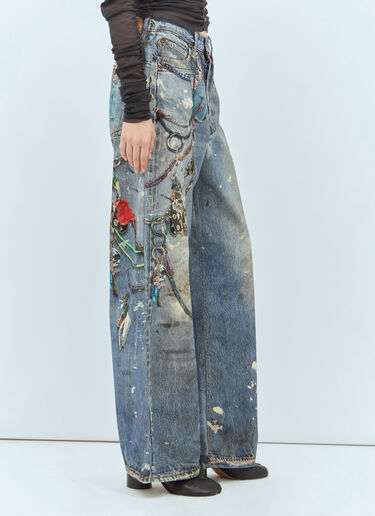 Acne Studios 1981F Printed Jeans Blue acn0258014