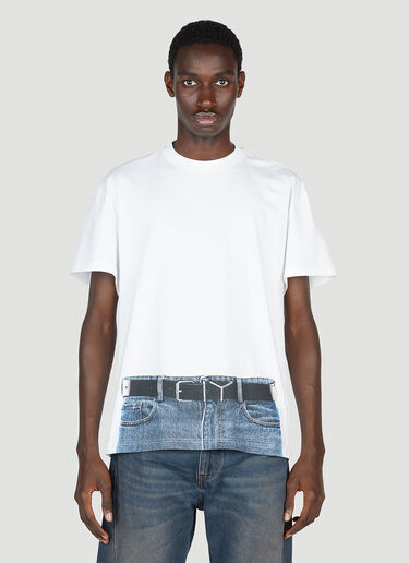 Y/Project x Jean Paul Gaultier Trompe L'Oeil Belt T-Shirt White ypg0152008