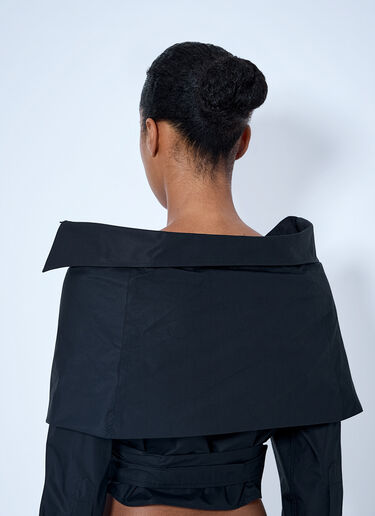 LN-CC® - Balenciaga: Off-Shoulder Wrap Shirt - Black Balenciaga Off-Shoulder Wrap Shirt Black bal0265008