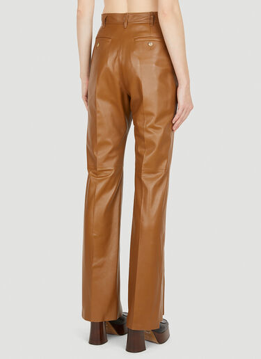 Gucci Leather Straight Leg Pants Brown guc0251198