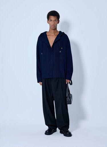 LN-CC® - Jacquemus: La Chemise Denim Chevron Jacket - Navy Jacquemus La Chemise Denim Chevron Jacket Navy jac0166008