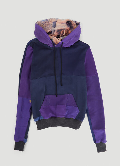 DRx FARMAxY FOR LN-CC x LEVI'S 모노크로마틱 디컨스트럭티드 패널링 후드 스웻셔츠 블루 dfl0347004