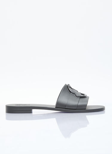 Moncler Embossed Logo Slides Black mon0256029