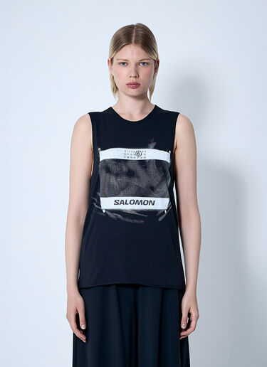 MM6 Maison Margiela x Salomon 徽标图案背心上衣  黑色 mms0261006