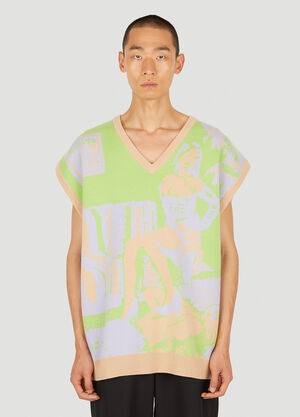 Ninamounah Kingfish Sleeveless Sweater Green nmo0148008