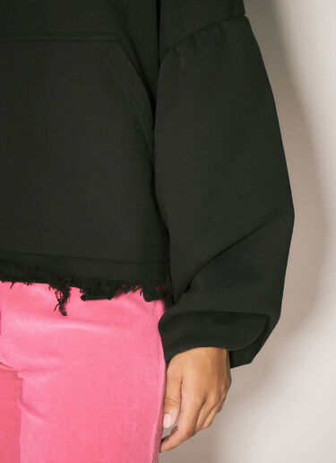 Balenciaga 로고 크롭 후드티셔츠 블랙 bal0257010