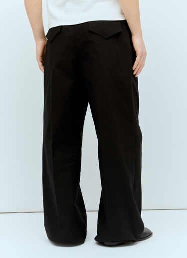 Jil Sander 斜纹长裤  黑色 jil0156004
