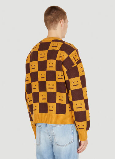 Acne Studios Checkerboard Face Sweater Orange acn0149028