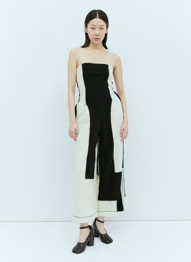 Issey Miyake Rectilinear Milled Jumpsuit White ism0254004