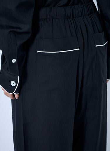 LN-CC® - Toteme: Piped Silk Trousers - Black Toteme Piped Silk Trousers Black tot0265040