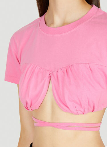 Jacquemus Le Baci Cropped T-Shirt Pink jac0250146