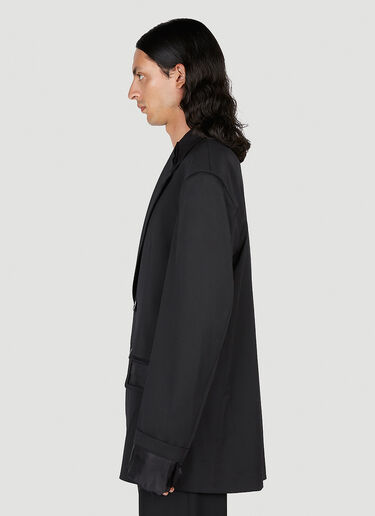 MM6 Maison Margiela Satin Trim Oversized Blazer Black mmm0153004