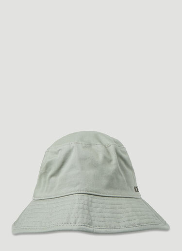 Acne Studios Logo Embroidery Bucket Hat Green acn0148053