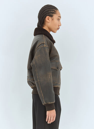 The Row Adonis Leather Jacket Black row0258017