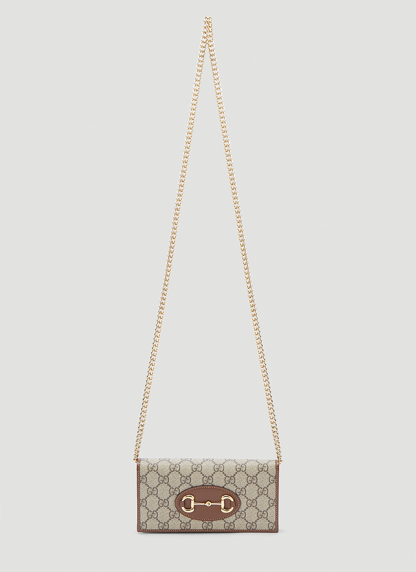 Gucci Horsebit 1955 Canvas Clutch In Brown