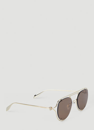 Alexander McQueen Round Frame Sunglasses Gold amq0247109