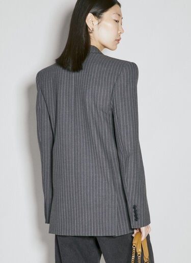 Saint Laurent Oversized Pinstripe Wool Blazer Grey sla0254038
