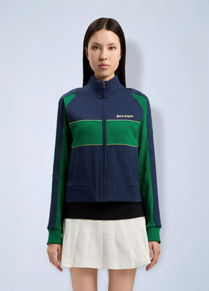 Palm Angels Classic Logo Zipped Crew Jacket Blue pma0264233