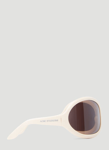 Acne Studios Oversized Oval Sunglasses White acn0254039