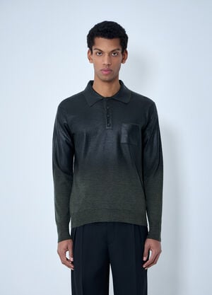 Maison Margiela Long Sleeve Polo Shirt Green mla0164004
