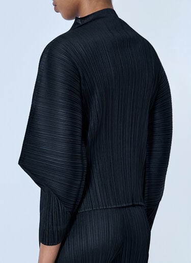 Pleats Please Issey Miyake Pleated Knit Top Black plp0264008