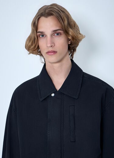 Dries Van Noten Cotton Jacket with Snap Fastening Black dvn0163003