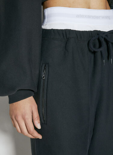 Alexander Wang 와이드 레그 트랙 팬츠 블랙 awg0255022